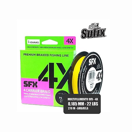 Linha Multifilamento SFX 4X - 22LB - 270 metros - Amarela