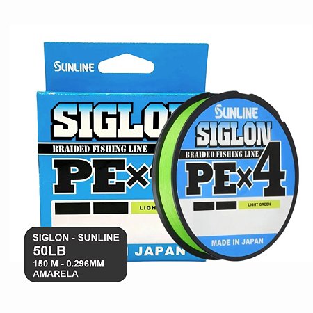 Linha multifilamento Siglon x4 - 50LB - 150m - Amarelo - SUNLINE