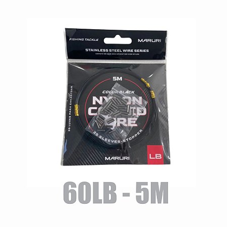 Cabo de Aço 60Lb - 5 m - color black - MARURI