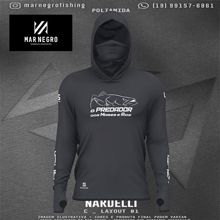 Camisa de pesca X-Protect 360º - com capuz e Buff - MAR NEGRO