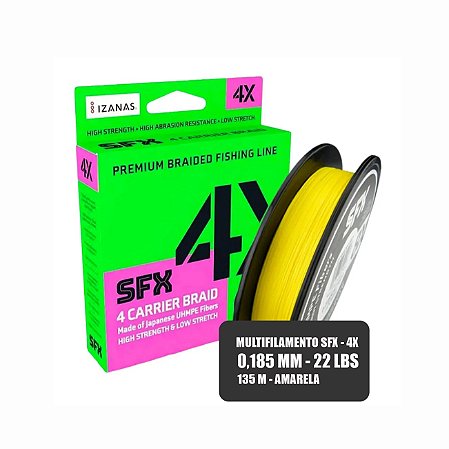 Linha Multifilamento SFX 4X - 22LB - 135 metros - Amarela