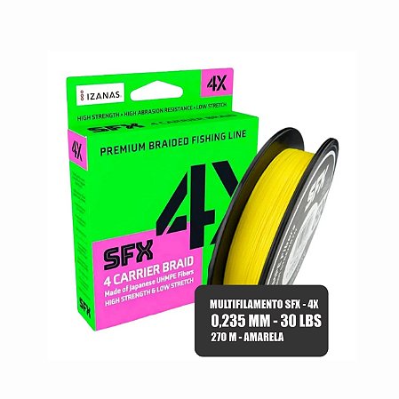 Linha Multifilamento SFX 4X - 30LB - 270 metros - Amarela