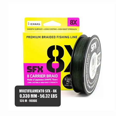 Linha Multifilamento SFX 8X - 56LB - 135 metros - Verde