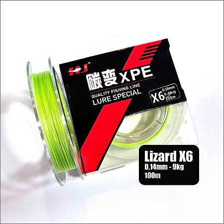 Linha Lizard 6x - 0,14mm - 9kg- 100m