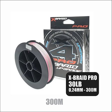Linha multifilamento 4X - X-Braid PRO - 30LB - 0,24MM - 300m