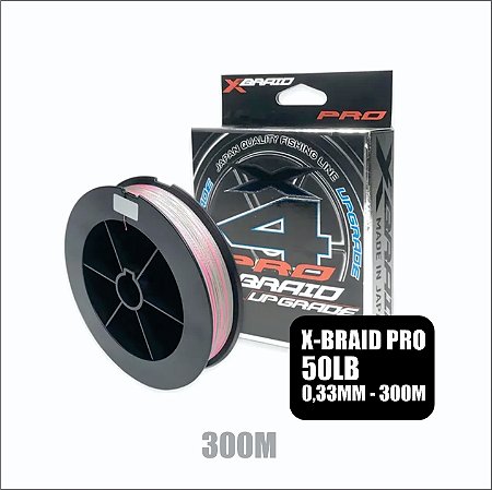 Linha multifilamento 4X - X-Braid PRO - 50LB - 0,33MM - 300m