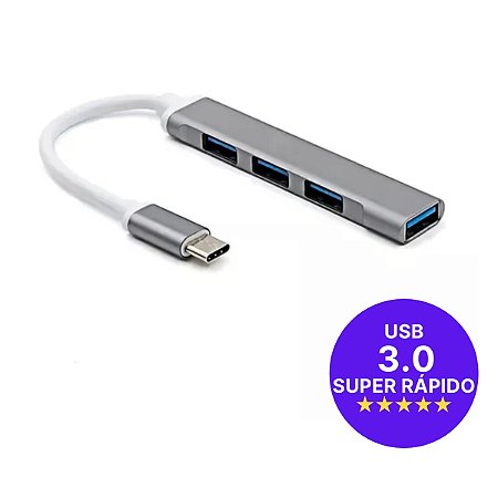 Hub Adaptador Tipo C Multiplicador USB 4 Portas 3.0