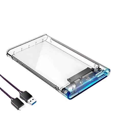 Case Slim trasparente Externa Para SSD/HD Sata 2.5' USB 3.0