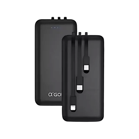 Power Bank Carregador Portátil 10000mAh 3.1A Turbo Charge Com 3 Cabos Para iPhone e Android