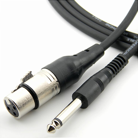 Cabo Microfone P10 Mono x Xlr Canon Fêmea