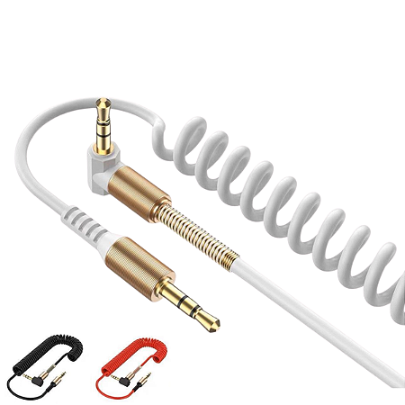 Cabo P2 Estereo x P2 90º Espiral 1,8mt