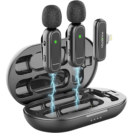 Microfone de Lapela Duplo Sem fio Para iPhone 7 ao 14 Promax