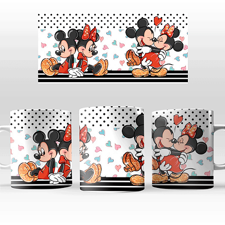 Caneca Personalizada -Mickey e Minnie  325ml + Caixinha