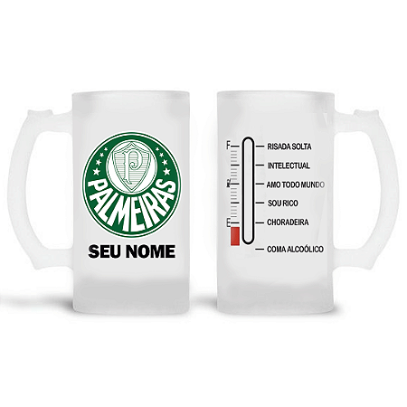 Caneca de Chopp Palmeiras 475ml personalize seu nome + caixinha