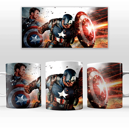 Caneca Personalizada - Capitão América 325ml + Caixinha