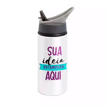 SQUEEZE DE ALUMÍNIO BRANCO BICO WAVE 600ML