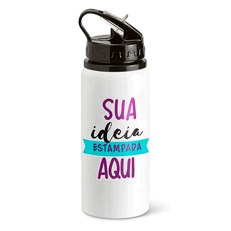 SQUEEZE DE ALUMÍNIO BRANCO 600 ML - TAMPA DE BICO - WAVE