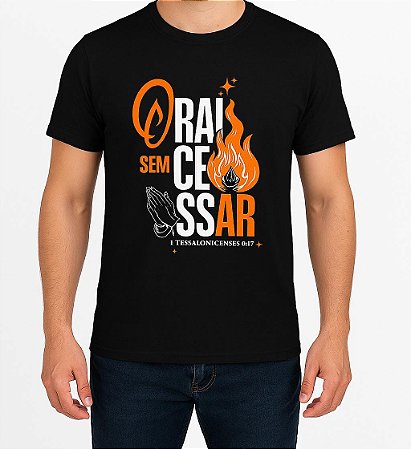 Camiseta Masculina 100% Algodão Orai Sem Cessar