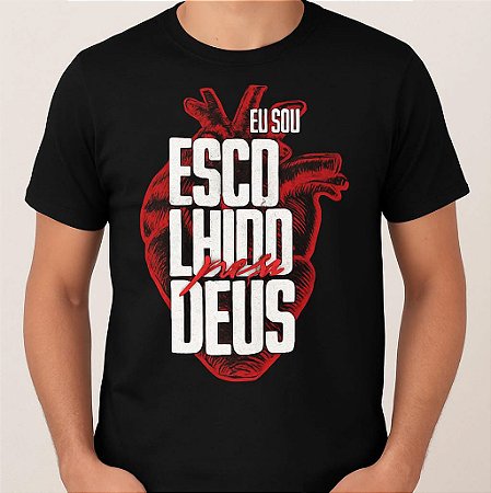Camiseta Masculina 100% Algodão Eu Sou Escolhido por Deus