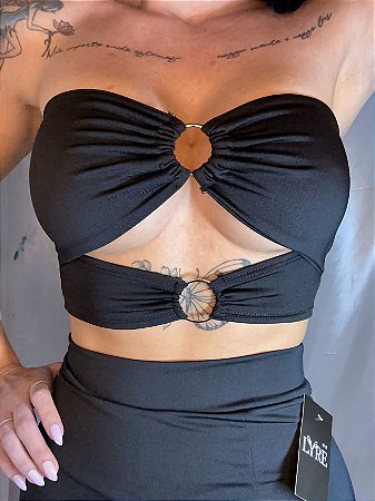 Cropped argola (preto)