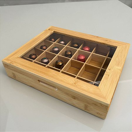 Porta Cápsulas de Café Bambu - 24 Divisórias