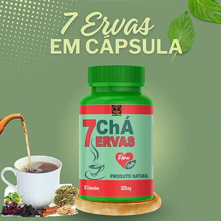 7 Ervas em Cápsula 500mg com 60 cápsulas