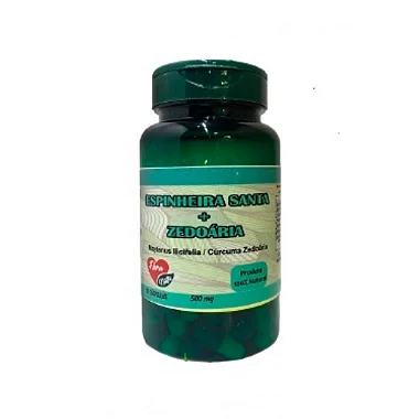 Espinheira Santa + Zedoaria ( Gastrite, Refluxo E Mau Hálito) 60 Cap De 500 Mg