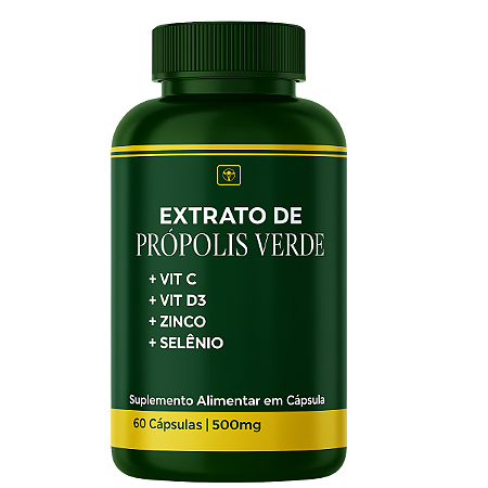 Propólis Verde Premium + Vit C + Vit D3 + Zinco + Selênio  | Imunidade, Antioxidante Natural 60 caps