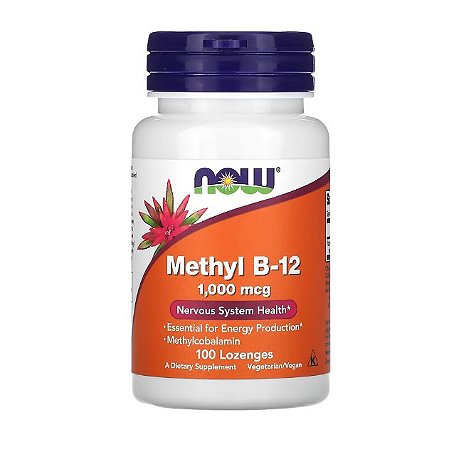 Vitamina Metil B12 1000 mcg Now Foods 100 pastilhas (sublingual)