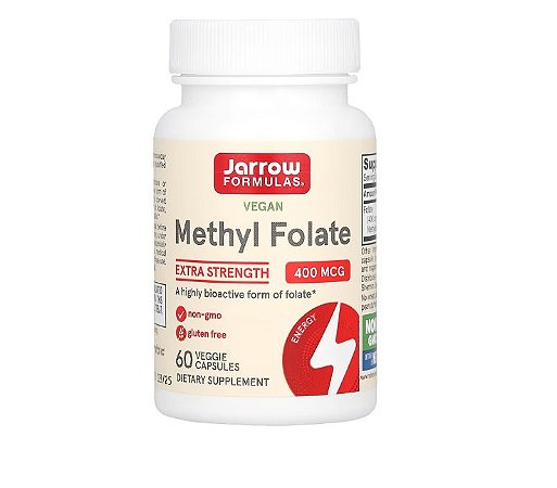 Folato de Metila 400 mcg Jarrow Formulas – Alta Absorção | 60 Cápsulas Veganas