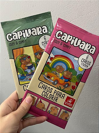 Cards para Colorir Capivara - 6 Cards 17x9cm