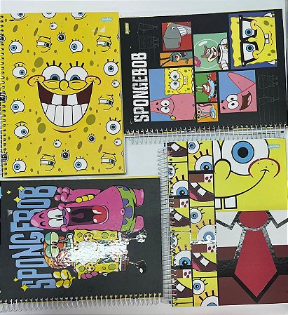 Caderno Bob Esponja Universitário 10 Matéria Capa Dura 160 Fls - Jandaia