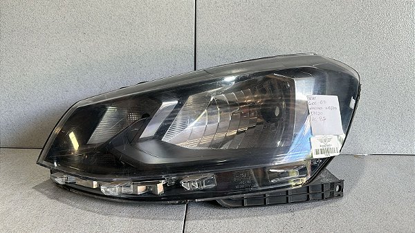 Farol Esquerdo Vw  Gol G7 2017 a 2020 Original Máscara Negra