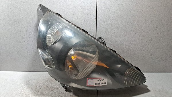 Farol Lado Direito Honda Fit 2003 a 2008 Máscara Negra