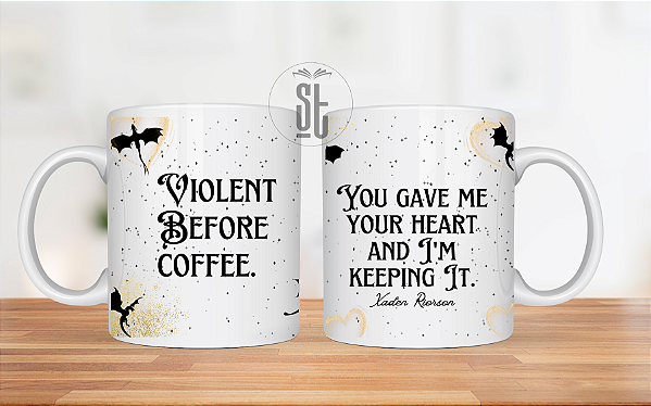 Caneca Porcelana - Violent Before Coffee