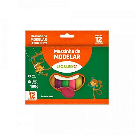 Massinha de modelar 12 cores - Leo e Leo