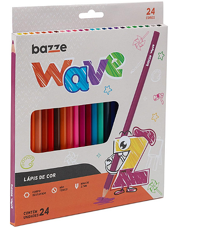 Lápis de Cor 24 Cores Bazze