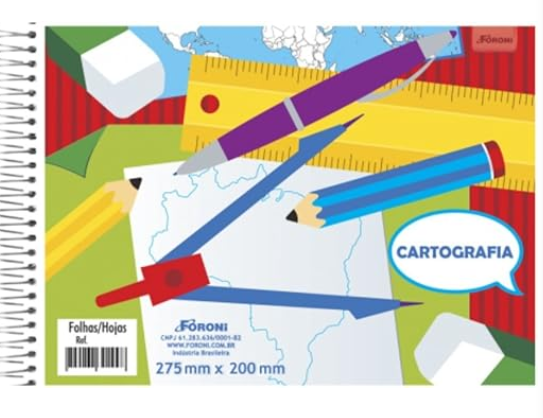 Caderno de Desenho & Cartografia  A4 48 Folhas Foroni – Capa Mole