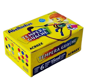 Tinta Guache 6 Cores – Estojo Escolar – Atóxica