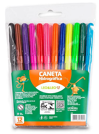 Canetinha Hidrocor 12 Cores – Estojo Escolar