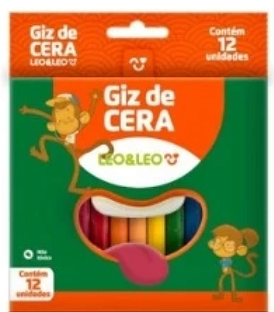 Giz de Cera 12 Cores – Estojo Escolar