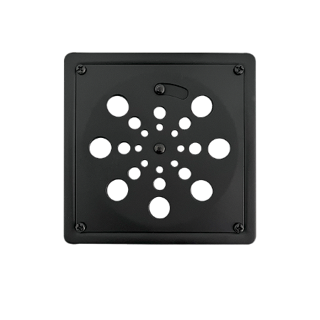 Ralo Grelha Inox 430 Quad. 10x10cm Com Caixilho Abre E Fecha Preto Fosco