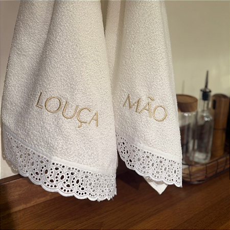 Kit com 03 Panos de Cozinha (Mão, Louça e Pia)