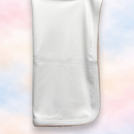 Manta Lisa com Picueta Salmão - Branco Liso