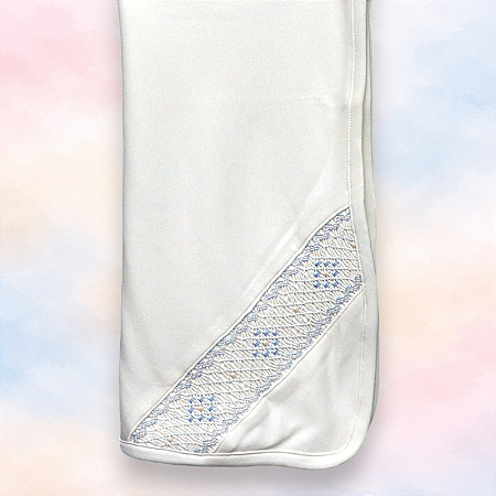 Manta Smock 8 Pontos Azuis - Off-White