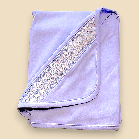 Manta Smock Losango Azul - Celeste Liso