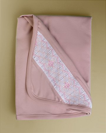 Manta Smock 4 Pontos Rosa - Areia Liso