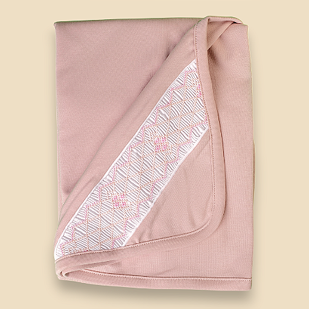 Manta Smock 4 Pontos Rosa - Areia Liso