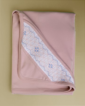 Manta Smock 4 Pontos Azuis - Areia Liso