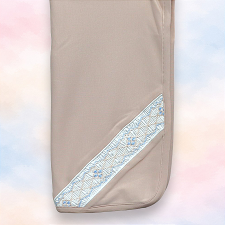 Manta Smock 4 Pontos Azuis - Areia Liso